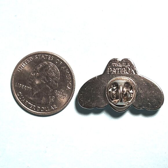 Patron Tequila Silver Tone Bumble Bee Advertising Lapel, Hat Pin -New - Picture 2 of 2